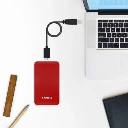 Kontrolsat - TooQ External Box - For Hard Drives - 2.5" - SATA I/II/III - USB 3.1 - Red - TQE-2528R