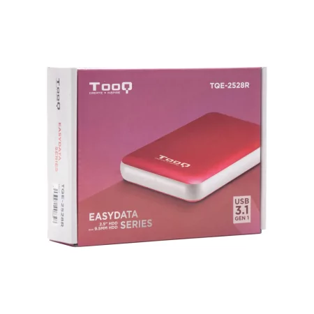 Kontrolsat - TooQ External Box - For Hard Drives - 2.5" - SATA I/II/III - USB 3.1 - Red - TQE-2528R