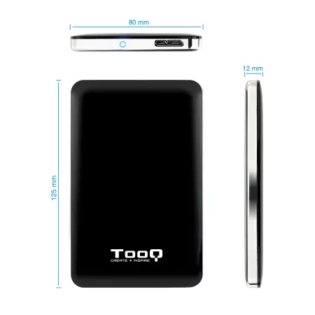 Kontrolsat - Caixa Externa TooQ - P/ Discos Rígidos - 2.5" SATA - USB 3.0 - Preto - TQE-2538B Kontrolsat - Caixa Externa TooQ - P/ Discos Rígidos - 2.5" SATA - USB 3.0 - Preto - TQE-2538B
