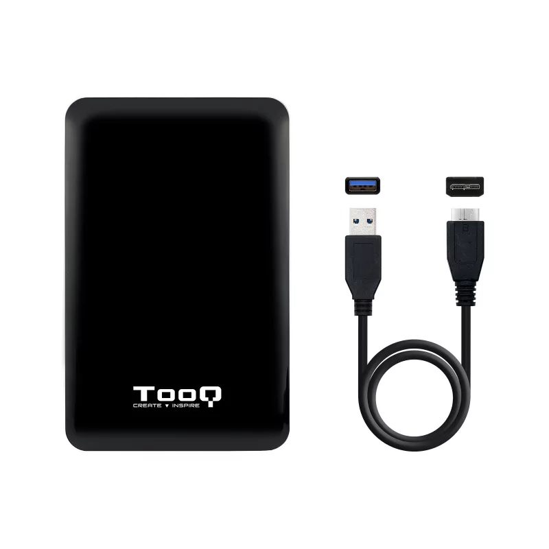 Kontrolsat - TooQ External Box - For Hard Drives - 2.5" SATA - USB 3.0 - Black - TQE-2538B