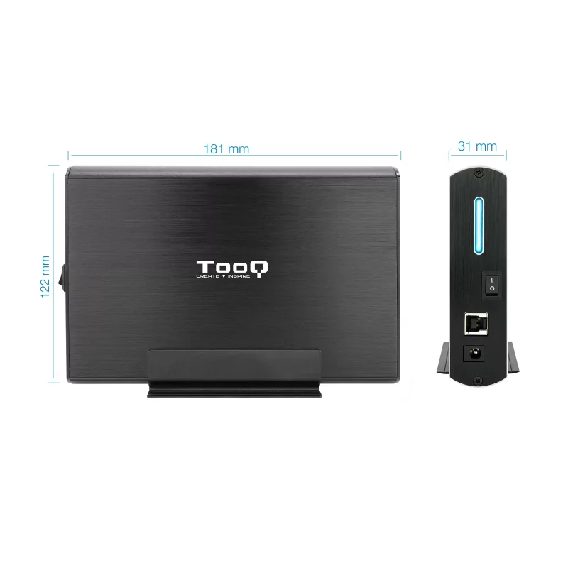 Kontrolsat - TooQ External Box - For Hard Drives - 3.5" - SATA - Black - TQE-3531B
