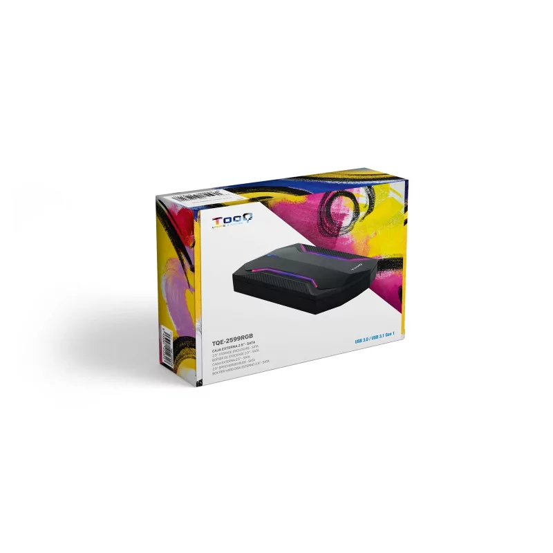 Kontrolsat - TooQ External Box - HDD/SSD - 2.5" - Black - RGB - TQE-2599RGB