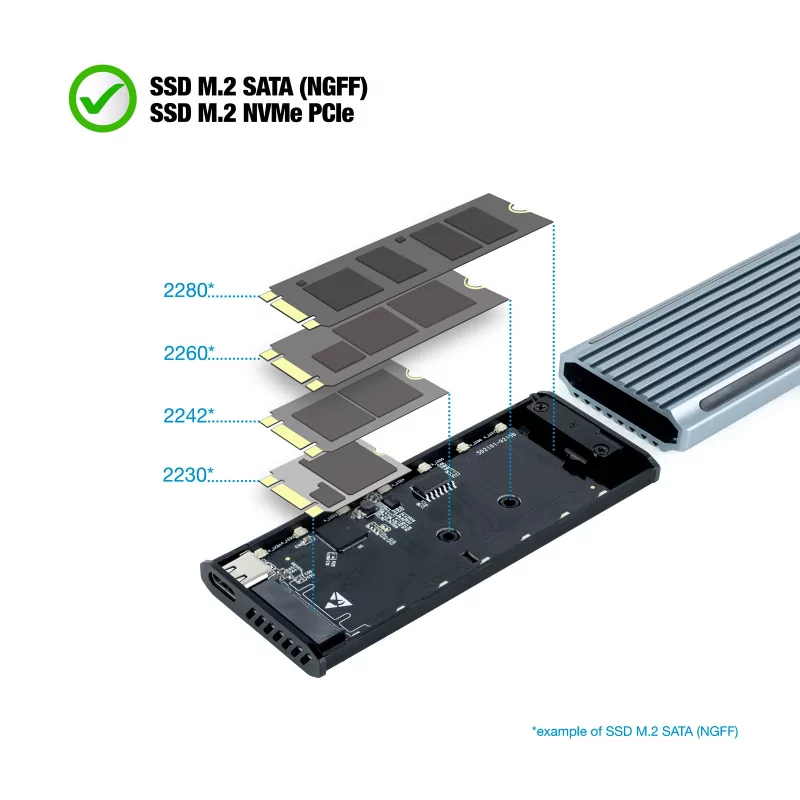 Kontrolsat - Caixa Externa TooQ - SSD - RGB / Cinzento - TQE-2221G