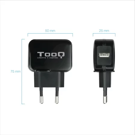 Kontrolsat - Carregador USB TooQ - 12W - Preto - TQWC-1S01 Kontrolsat - Carregador USB TooQ - 12W - Preto - TQWC-1S01