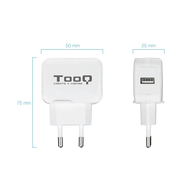 Kontrolsat - Carregador USB TooQ - 12W - Branco - TQWC-1S01WT