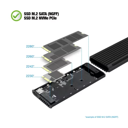 Kontrolsat - TooQ External Box - SSD - RGB - Black - TQE-2222B Kontrolsat - TooQ External Box - SSD - RGB - Black - TQE-2222B