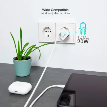 Kontrolsat - Carregador TooQ - UBS-C - 20W - Branco - TQWC-PD20WT Kontrolsat - Carregador TooQ - UBS-C - 20W - Branco - TQWC-PD20WT