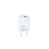 TooQ Wall Charger - USB-C/PD + USB-A/QC - 20W - White - TQWC-QCPD20WT