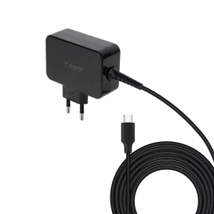 Kontrolsat - TooQ USB-C Charger - 65W - For Laptop - Black - TQLC-USBCGAN65PD
