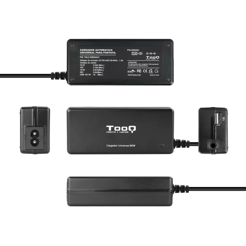 Kontrolsat - TooQ Charger - Universal - 65W - Black - TQLC-65BS02AT