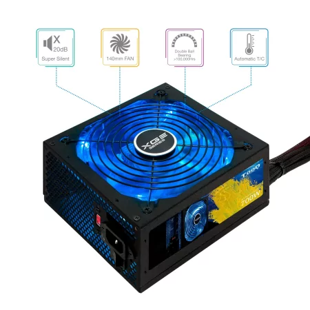 Kontrolsat - TooQ Xtreme Gaming Power Supply - Energy II - 700W - W/ LED - TQXGEII-700SAP Kontrolsat - TooQ Xtreme Gaming Power Supply - Energy II - 700W - W/ LED - TQXGEII-700SAP