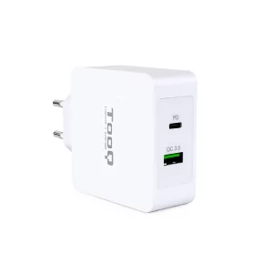 Kontrolsat - Carregador Duplo TooQ - USB-C PD + porta USB A QC3.0 - 48W - Branco - TQWC-2SC03WT