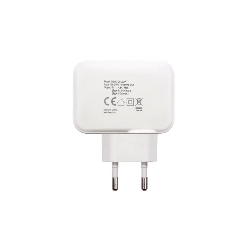 Kontrolsat - Carregador Duplo TooQ - USB-C - 27W - Branco - TQWC-2SC02WT