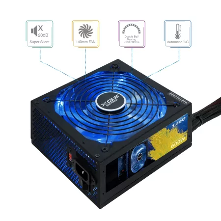 Kontrolsat - TooQ Xtreme Gaming Power Supply - Energy II - 600W - W/ LED - TQXGEII-600SAP Kontrolsat - TooQ Xtreme Gaming Power Supply - Energy II - 600W - W/ LED - TQXGEII-600SAP