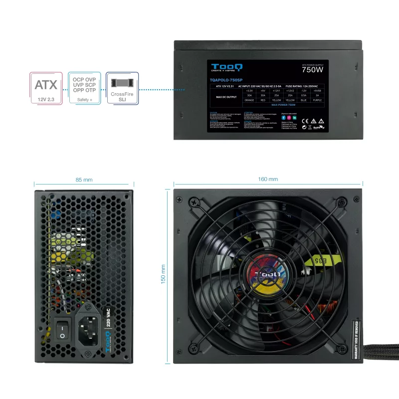 Kontrolsat - TooQ Power Supply - ATX 750W - TQAPOLO-750SP