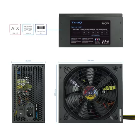 Kontrolsat - TooQ Power Supply - ATX 700W - TQAPOLO-700SP Kontrolsat - TooQ Power Supply - ATX 700W - TQAPOLO-700SP