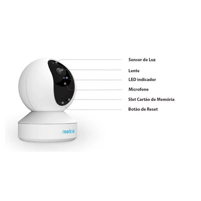 Câmara Reolink E1 Home Security - Rotativa 355º RJ45 Wi-Fi - HD
