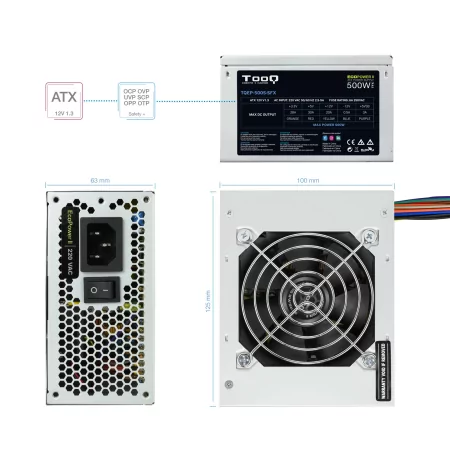 Kontrolsat - TooQ Power Supply - Ecopower II - SFX 500W - TQEP-500S-SFX Kontrolsat - TooQ Power Supply - Ecopower II - SFX 500W - TQEP-500S-SFX