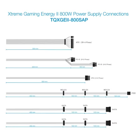 Kontrolsat - TooQ Xtreme Gaming Power Supply - Energy II - 800W - W/ Led - TQXGEII-800SAP Kontrolsat - TooQ Xtreme Gaming Power Supply - Energy II - 800W - W/ Led - TQXGEII-800SAP