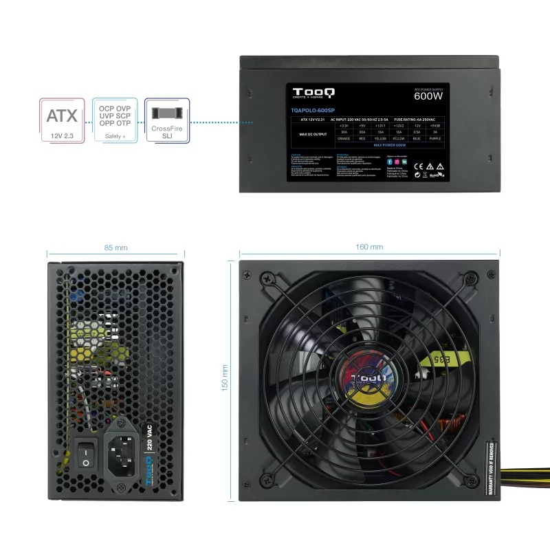 Kontrolsat - TooQ Power Supply - ATX 600W - PFC - TQAPOLO-600SP