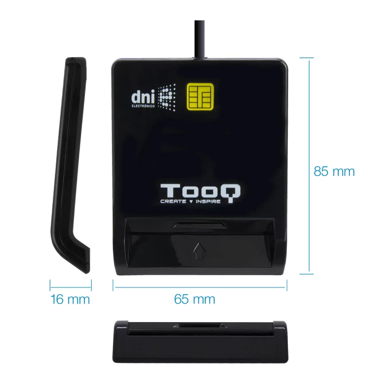 Kontrolsat - Leitor de Cartões TooQ - DNIe SIM DNIe SIM USB-C - Preto - TQR-211B