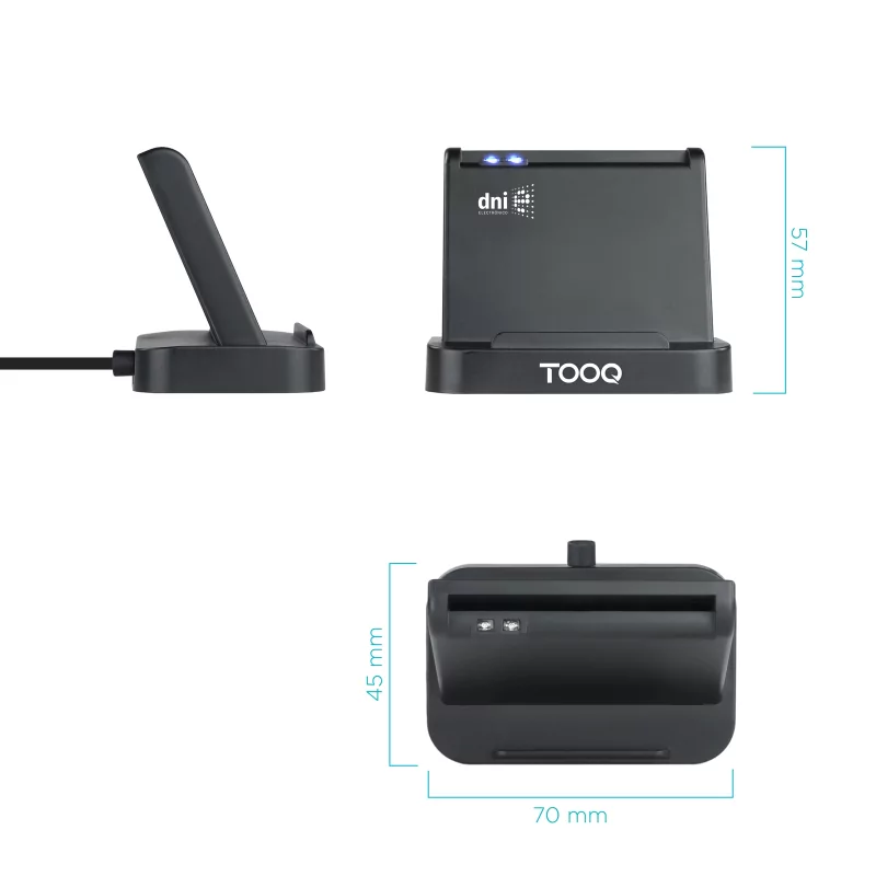 Kontrolsat - TooQ Card Reader - DNIe VISION USB 2.0 - Black - TQR-220B
