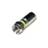Conector F RG6 Amiko de Compressão - Alta Blindagem 115dB, Plateado