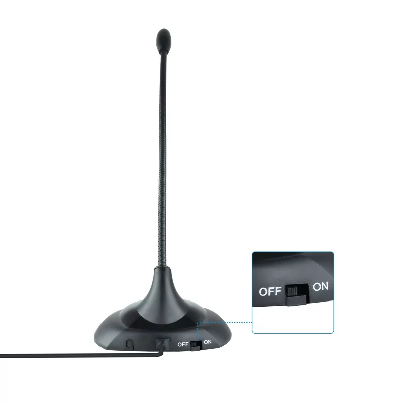 Kontrolsat - Microfone TooQ - Flexível - 3,5mm Jack - Preto - TQMM-213