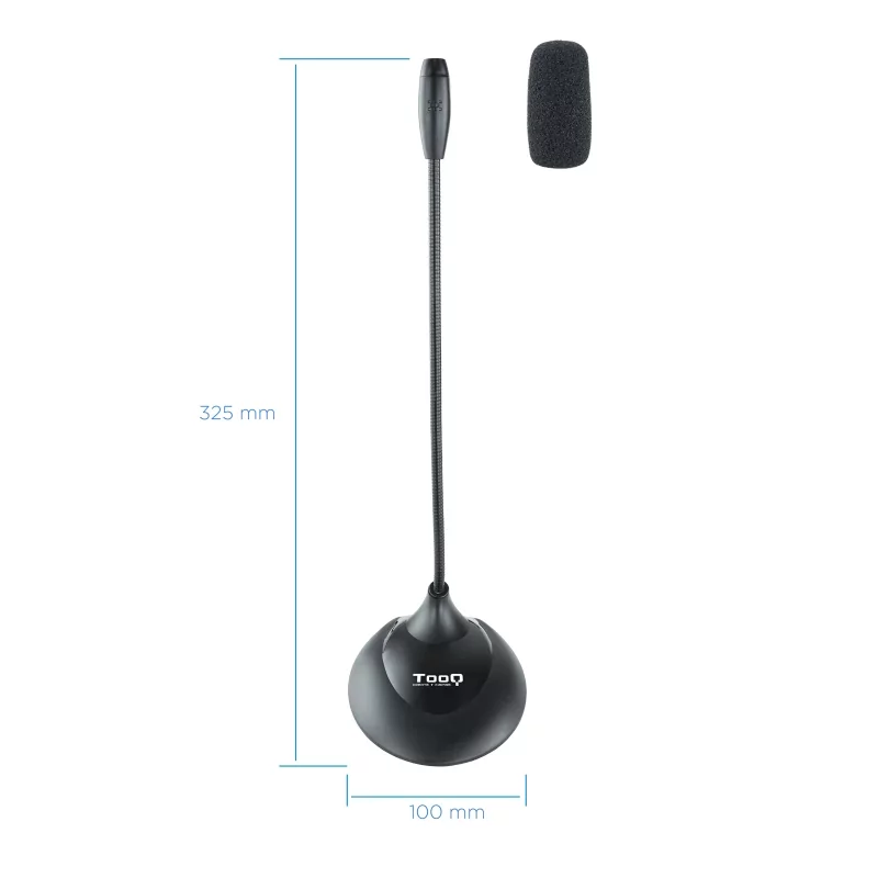 Kontrolsat - Microfone TooQ - Flexível - 3,5mm Jack - Preto - TQMM-213