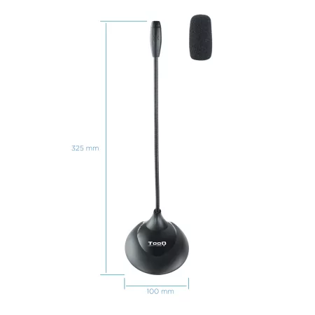 Kontrolsat - TooQ Microphone - Flexible - 3.5mm Jack - Black - TQMM-213