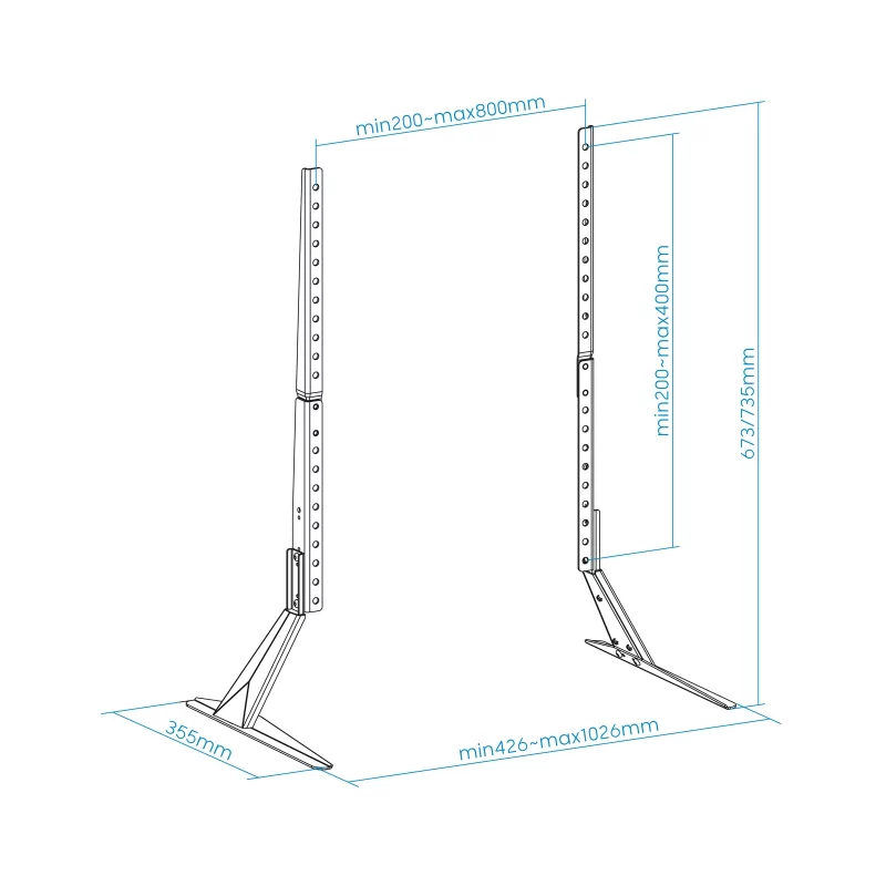 Kontrolsat - Suporte de Mesa TooQ - P/ Ecrãs - 23" / 75" - Preto - DB2375F-B