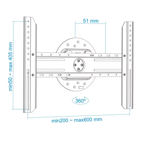 Kontrolsat - TooQ Swivel Wall Mount - 360º - 37" / 70" - Black - LP3770F-R Kontrolsat - TooQ Swivel Wall Mount - 360º - 37" / 70" - Black - LP3770F-R
