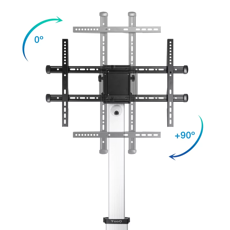 Kontrolsat - TooQ Floor Stand - W/ Wheels - For Screens - 37" / 86" - Aluminum - FS1886M-B