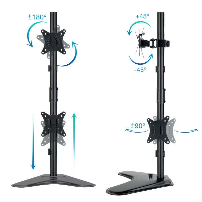 Kontrolsat - Suporte de Mesa TooQ - P/ 2 Ecrãs - 17" / 32" - Preto - DB1703TNV-B
