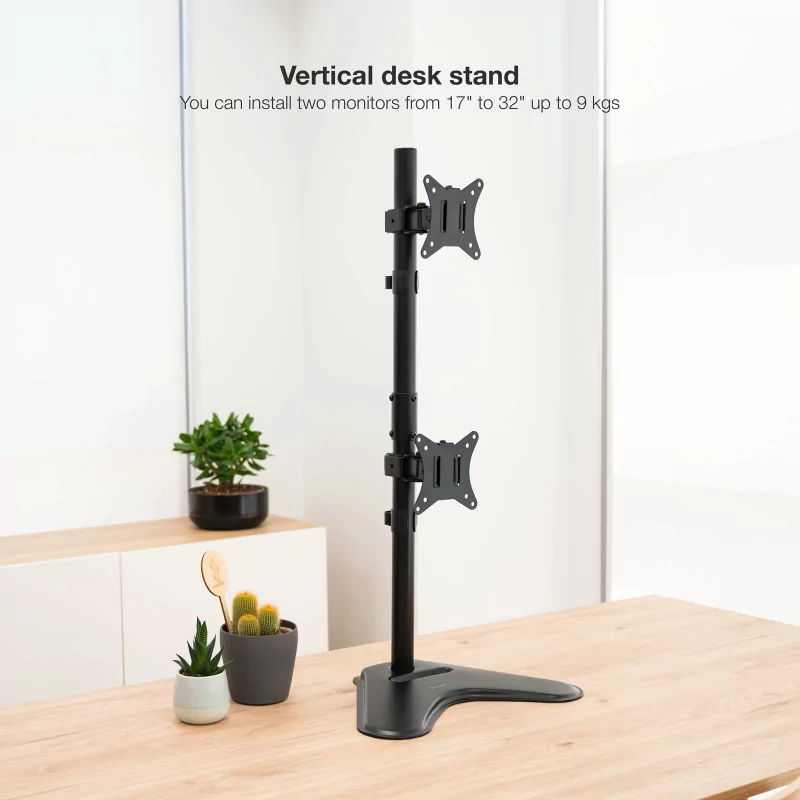 Kontrolsat - TooQ Table Stand - For 2 Screens - 17" / 32" - Black - DB1703TNV-B
