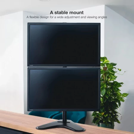 Kontrolsat - TooQ Table Stand - For 2 Screens - 17" / 32" - Black - DB1703TNV-B Kontrolsat - TooQ Table Stand - For 2 Screens - 17" / 32" - Black - DB1703TNV-B