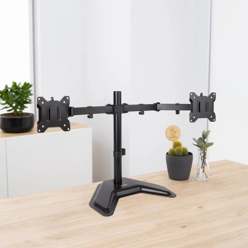 Kontrolsat - TooQ Table Stand - For 2 Screens - 17" / 32" - Black - DB1702TN-B