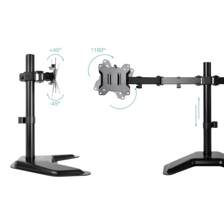 Kontrolsat - TooQ Table Stand - For 2 Screens - 17" / 32" - Black - DB1702TN-B Kontrolsat - TooQ Table Stand - For 2 Screens - 17" / 32" - Black - DB1702TN-B