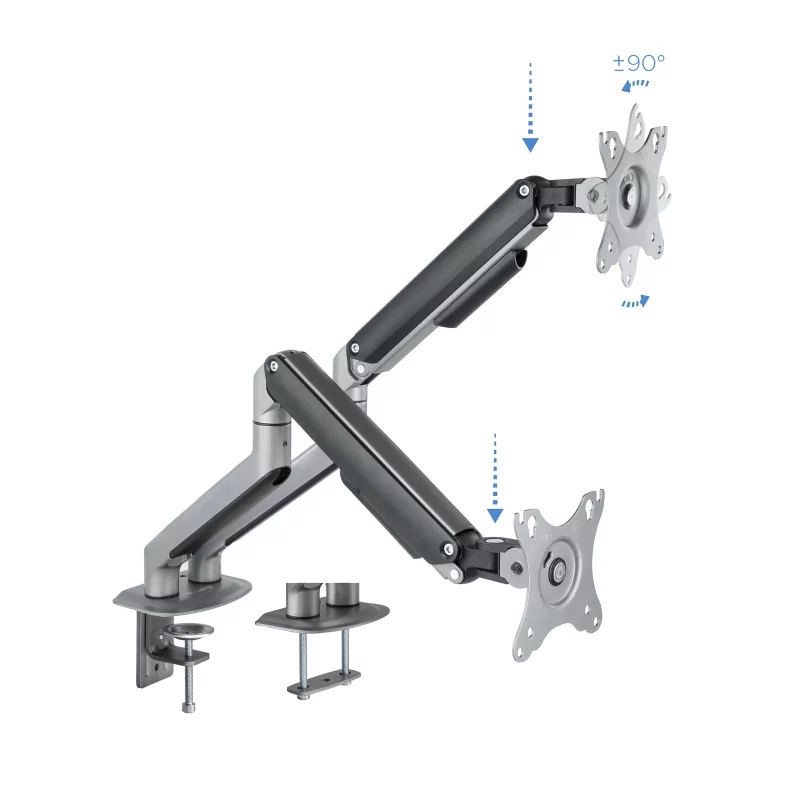 Kontrolsat - Suporte de Mesa TooQ - P/ 2 Ecrãs - 17" / 32" - DB4132TNR-G
