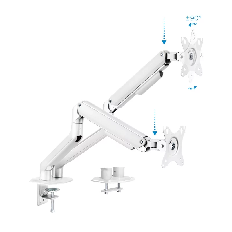 Kontrolsat - TooQ Table Stand - For 2 Screens - 17" / 32" - DB4132TNR-W