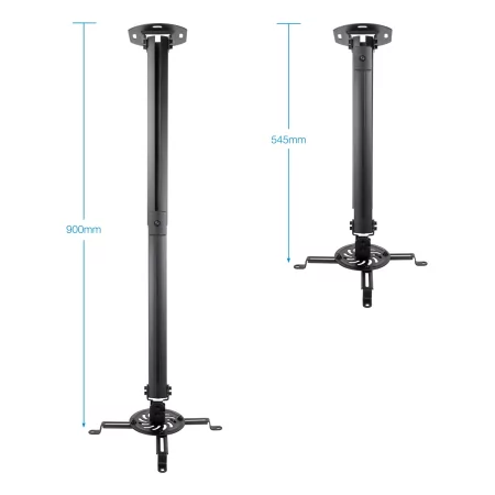 Kontrolsat - Suporte de Teto TooQ - P/ Projetores - Preto - PJ3030TN-B Kontrolsat - Suporte de Teto TooQ - P/ Projetores - Preto - PJ3030TN-B
