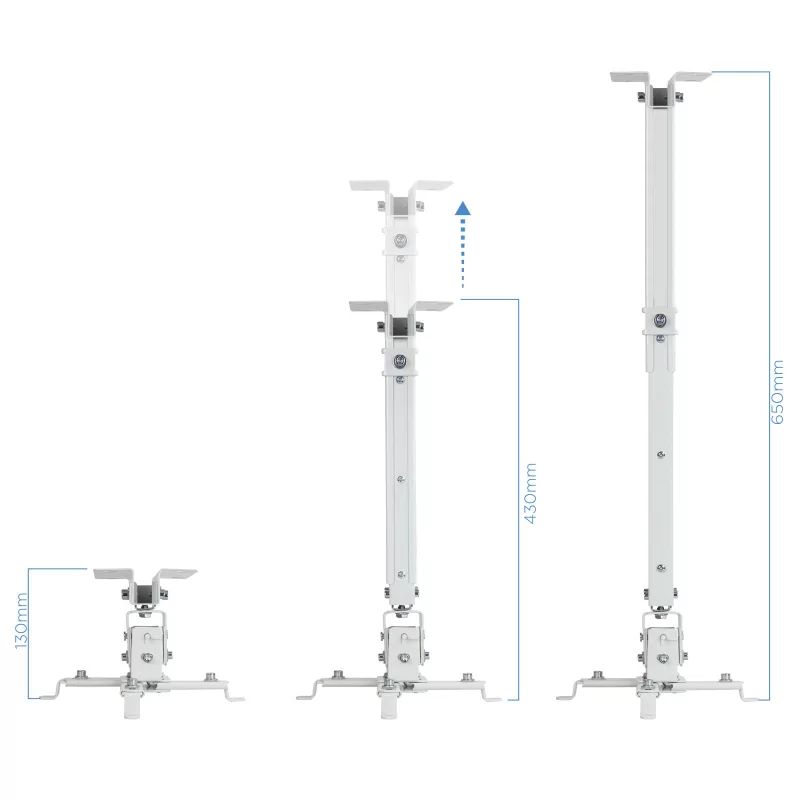 Kontrolsat - TooQ Ceiling Bracket - For Projectors - White - PJ2012T-W