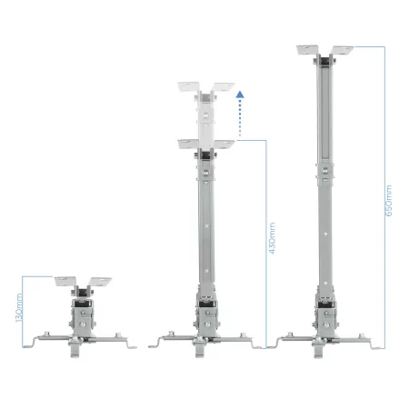 Kontrolsat - TooQ Ceiling Bracket - For Projectors - Silver - PJ2012T-S Kontrolsat - TooQ Ceiling Bracket - For Projectors - Silver - PJ2012T-S