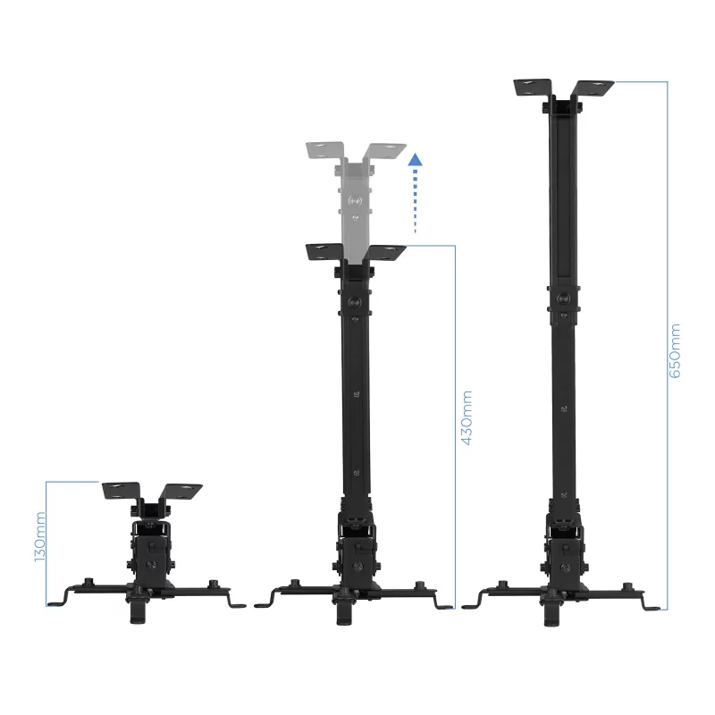 Kontrolsat - TooQ Ceiling Bracket - For Projectors - Black - PJ2012T-B