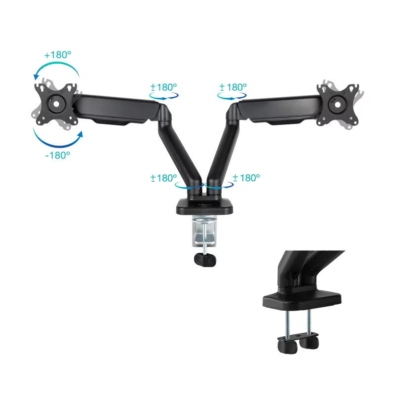 Kontrolsat - Suporte de Mesa TooQ - 2 Ecrãs - 17" / 32" - Preto - DB5132TNR-B