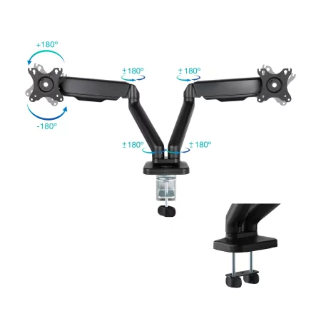 Kontrolsat - TooQ Desk Stand - 2 Screens - 17" / 32" - Black - DB5132TNR-B Kontrolsat - TooQ Desk Stand - 2 Screens - 17" / 32" - Black - DB5132TNR-B
