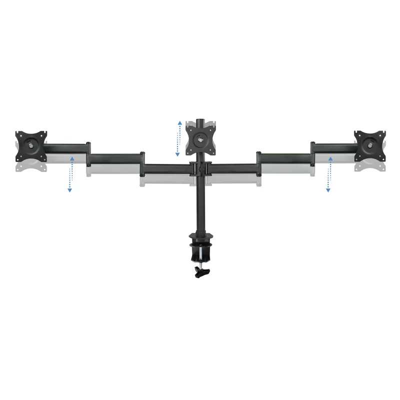 Kontrolsat - Suporte de Mesa Articulado TooQ - 3 Ecrãs - Preto - DB1327TN-B
