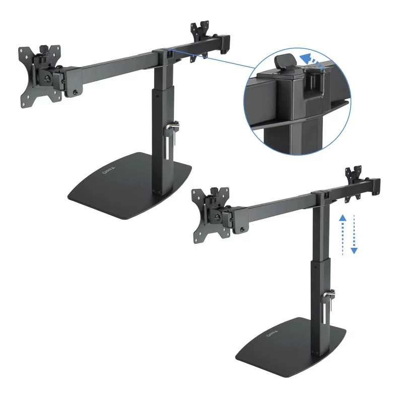 Kontrolsat - Suporte de Mesa Articulado TooQ - 2 Ecrãs - 17" / 27" - Preto - DB1727TN-B