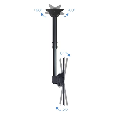 Kontrolsat - Suporte de Teto Extensível TooQ - 1 Ecrã - 37" / 70" - Preto - LPCE1170TSLI-B Kontrolsat - Suporte de Teto Extensível TooQ - 1 Ecrã - 37" / 70" - Preto - LPCE1170TSLI-B