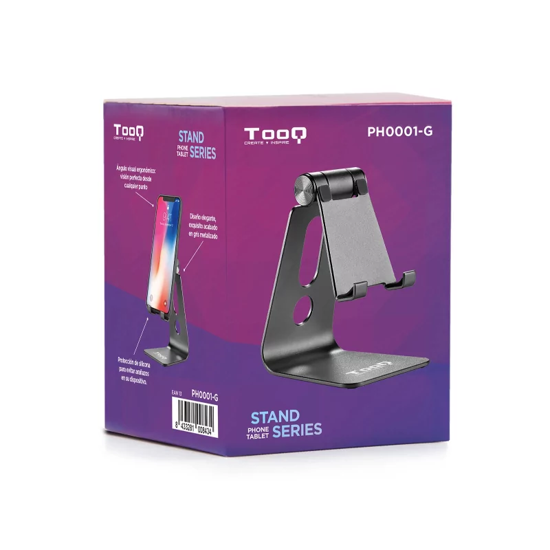 Kontrolsat - Suporte de Mesa TooQ - P/ Smartphone - Cinza - PH0001-G